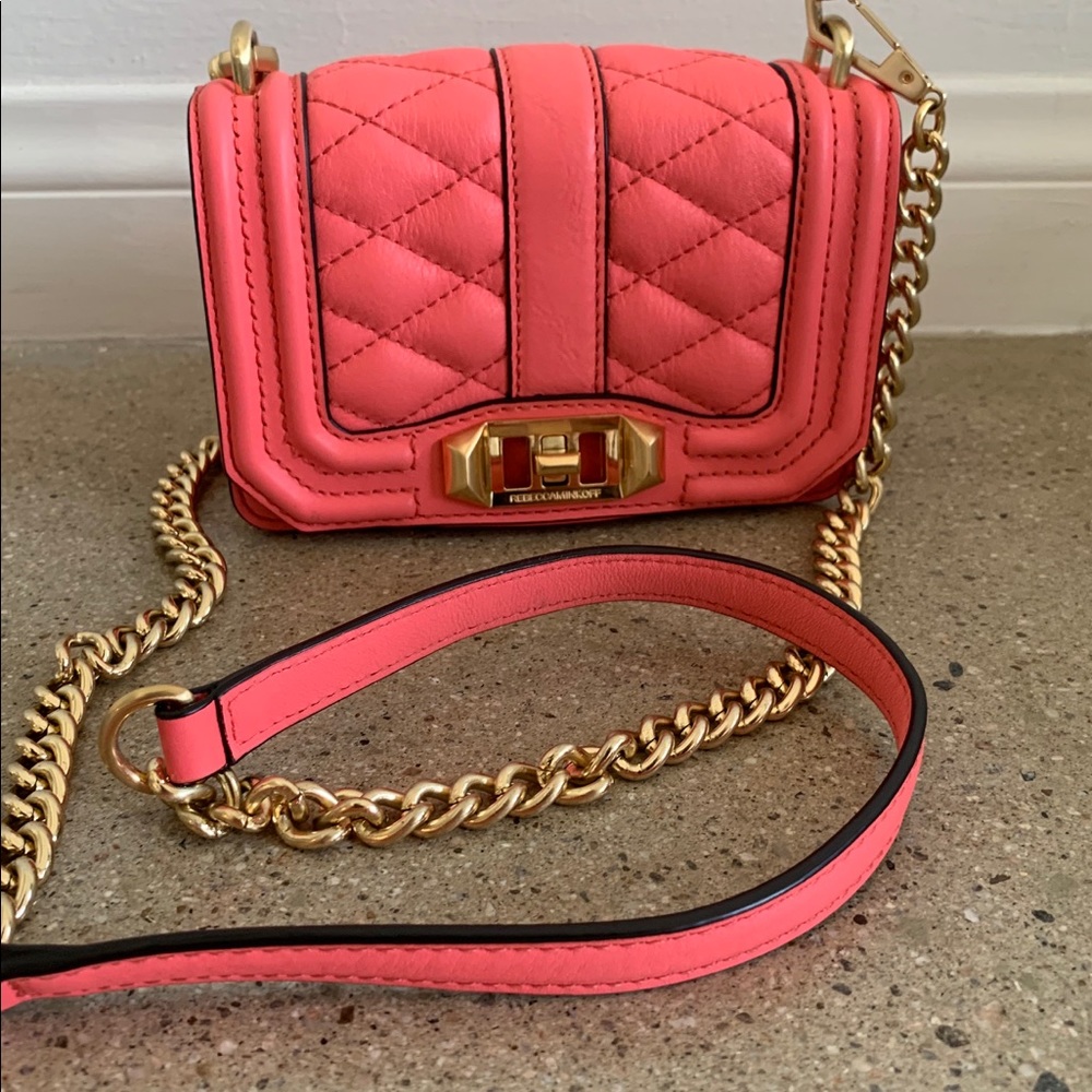 rebecca minkoff pink quilted purse
